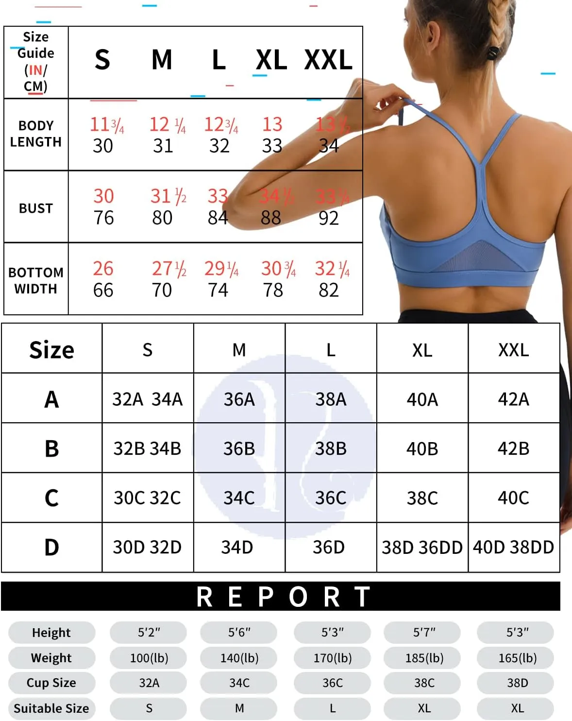 RUNNING GIRL Y-Back Sports Bras for Women, Medium Impact Wirefree Padded Bra Workout Crop Top Longline Sports Bra Push up