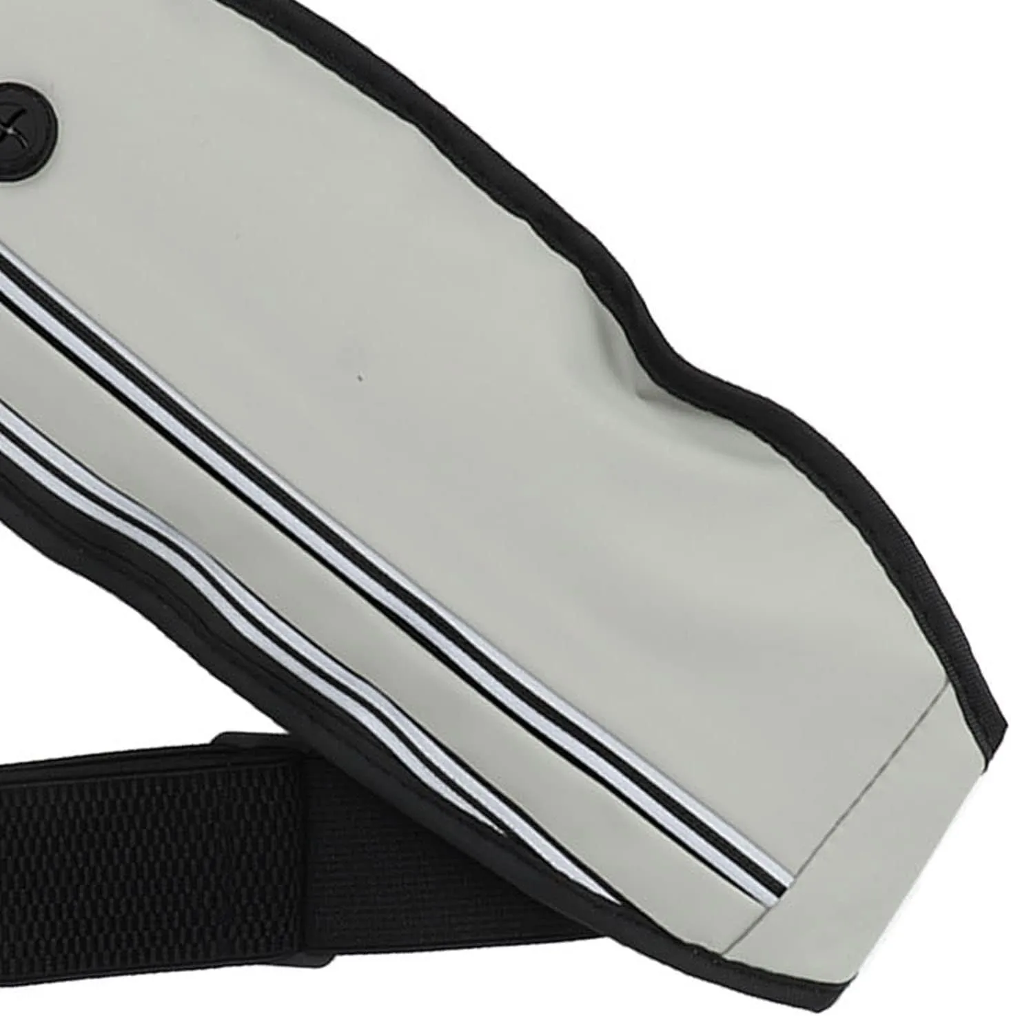 Running waist bag, men and women running belt, multi function PU mobile phone holder bag, large capacity reflective waist bag, suitable for outdoor sports (Light Gray)