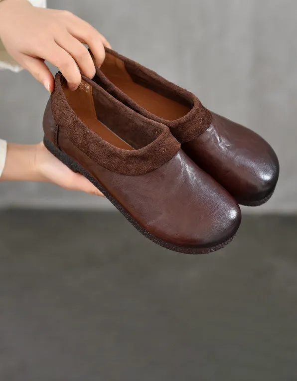 Spring Round Toe Soft Sole Retro Flat Boots