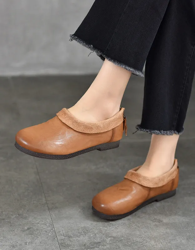 Spring Round Toe Soft Sole Retro Flat Boots