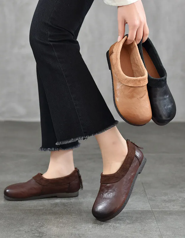 Spring Round Toe Soft Sole Retro Flat Boots