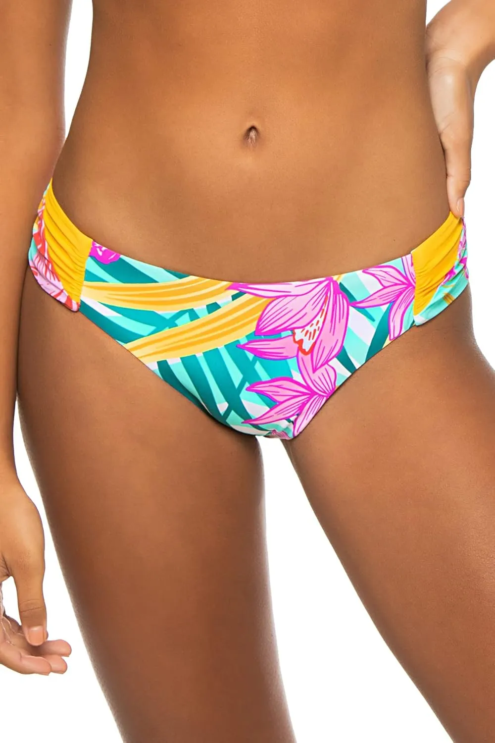 Trina Turk Women's Shirred Side Hipster Pant Bikini Swimsuit Bottom