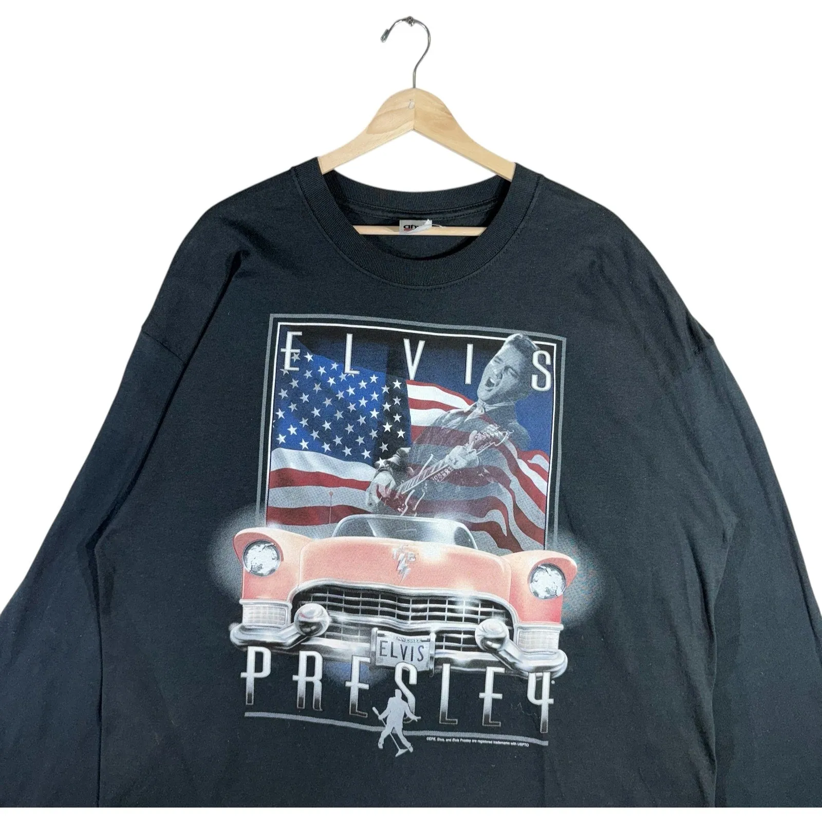 Vintage Elvis Presley American Flag Long Sleeve