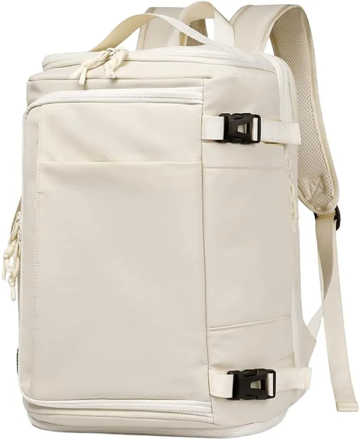 Waterproof Carry-On Travel Backpack, Backpack Waterproof Outdoor Sports, Travel Carry on Backpack Expandable for Women Men (White)