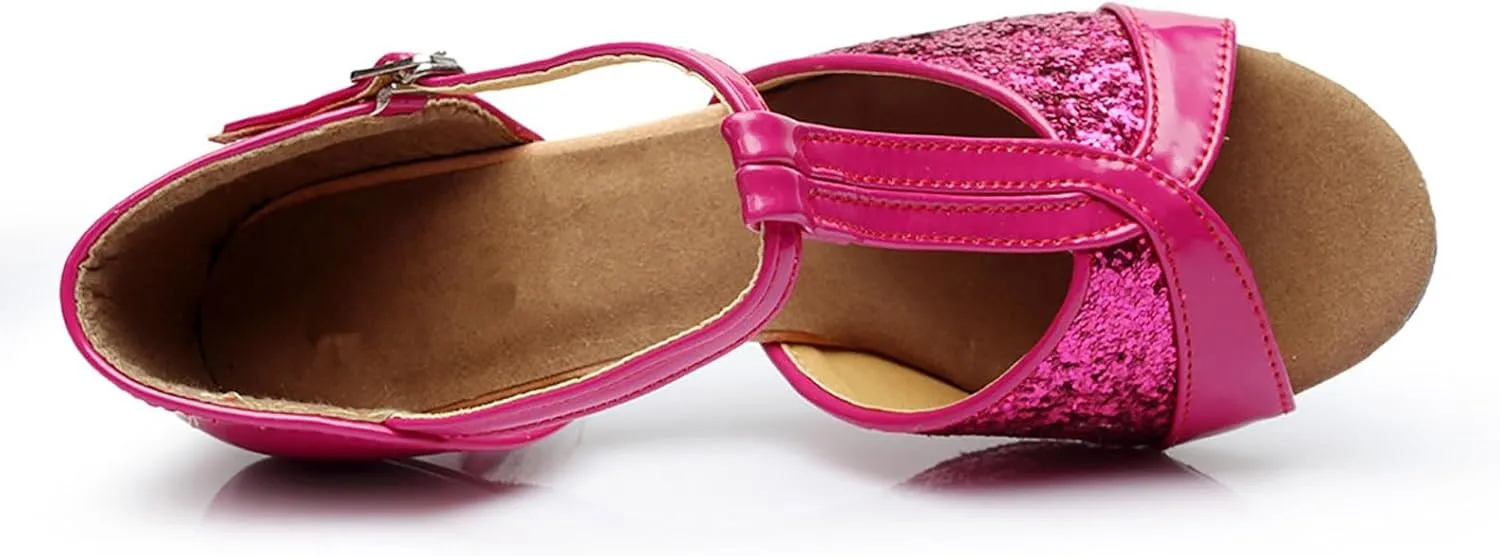 Women's Sandals Women's Latin Dance Shoes Ballroom Performance Practice Dancing Shoes High Heels Platform Sandals