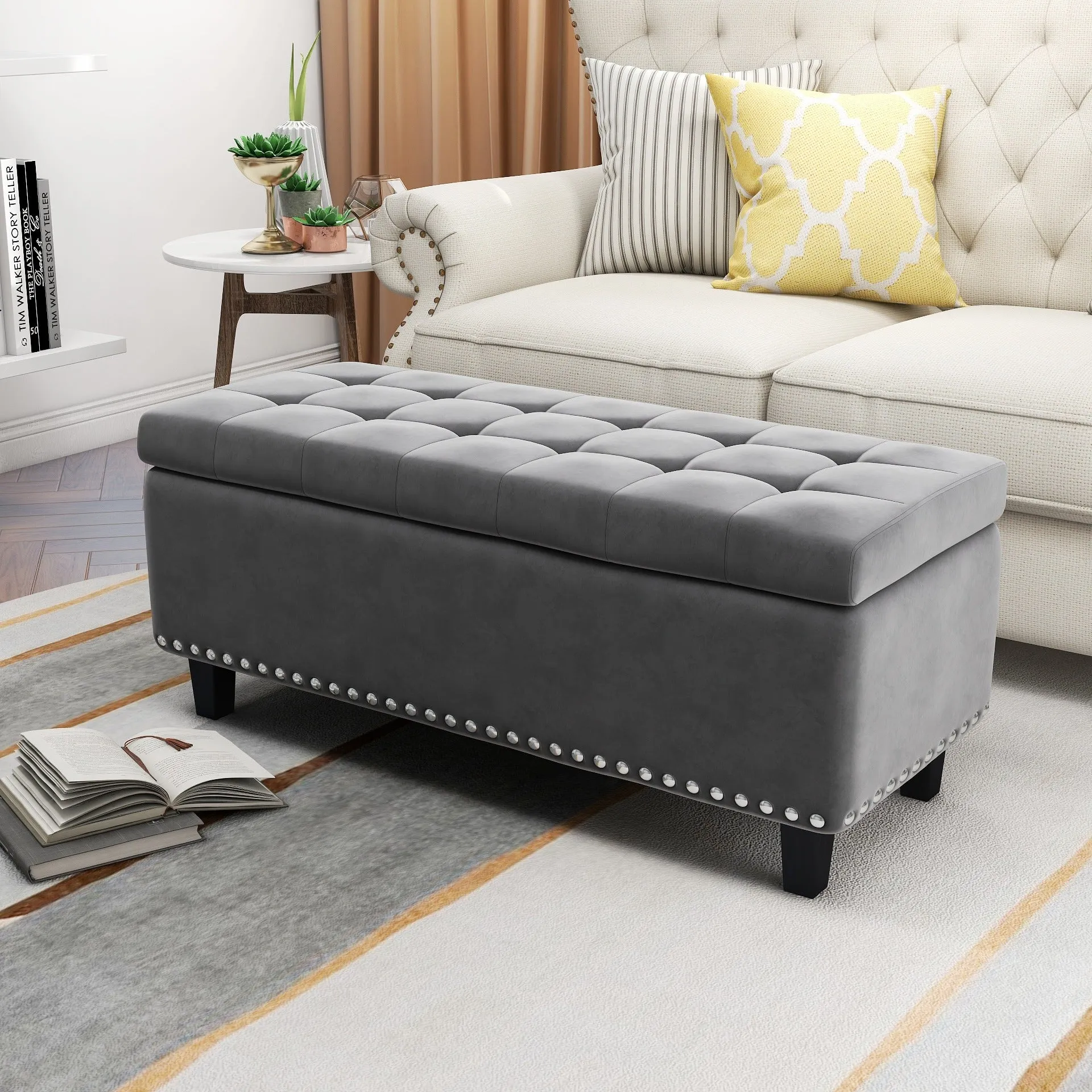 Worcester Velvet Ottoman