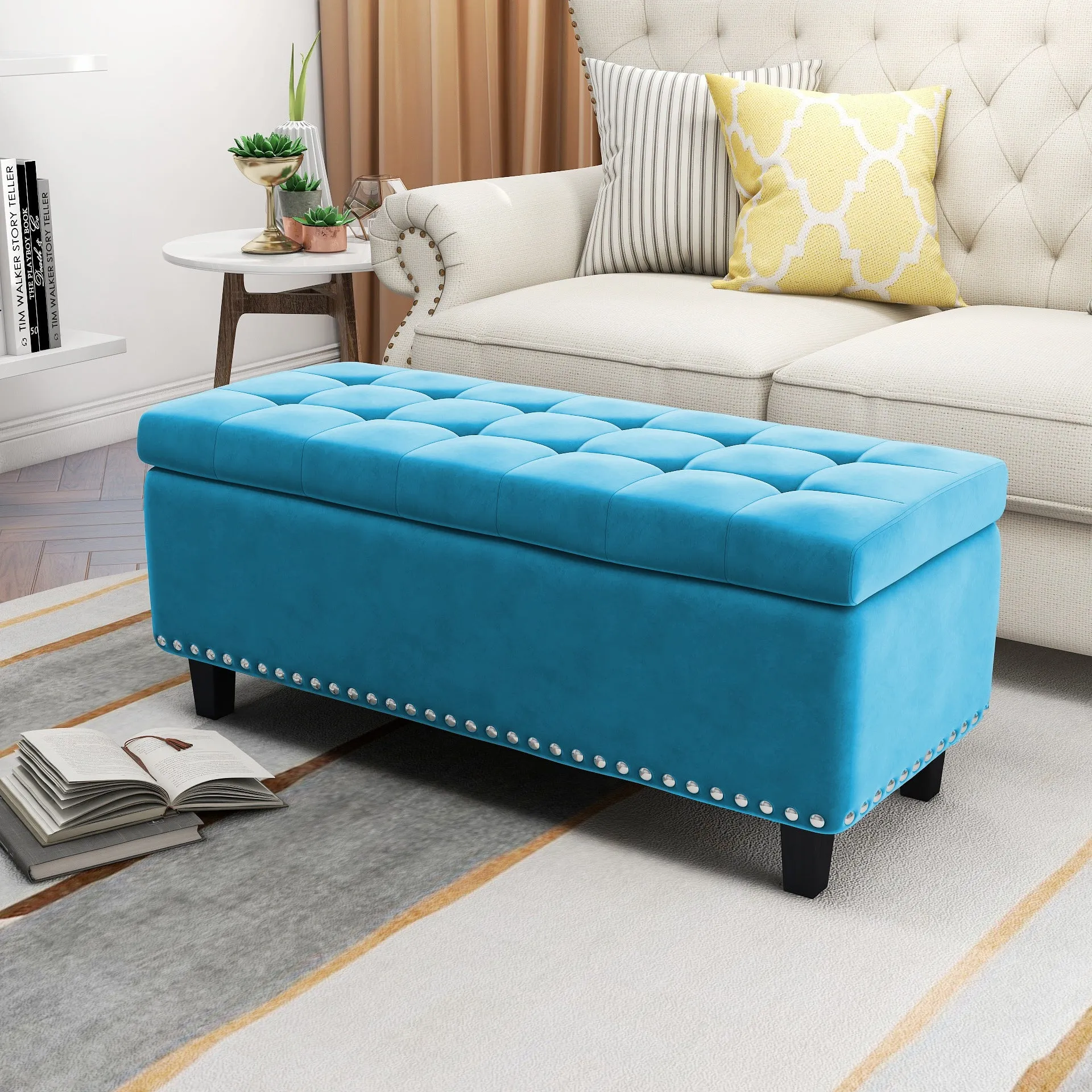 Worcester Velvet Ottoman